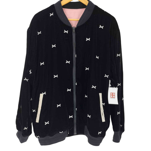 ダブルタップス WTAPS 23AW GUTTER JACKET POLY. VVT. TEXTILE ガター 刺繍 総柄 リバーシブル ベロア ジャケット ブルゾン スカジャン メンズ JPN:4