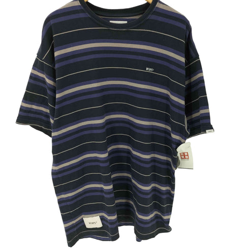 ダブルタップス WTAPS 23SS BDY 02/SS/COTTON.TEXTILE.SIGN ボーイ ボーダー ロゴ 刺繍 Tシャツ メンズ JPN:4