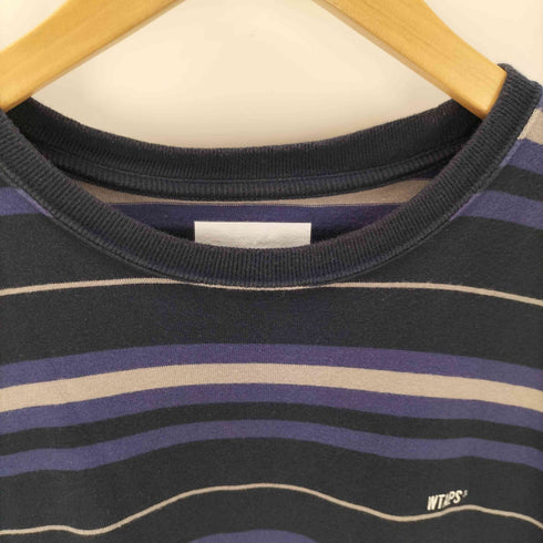 ダブルタップス WTAPS 23SS BDY 02/SS/COTTON.TEXTILE.SIGN ボーイ ボーダー ロゴ 刺繍 Tシャツ メンズ JPN:4