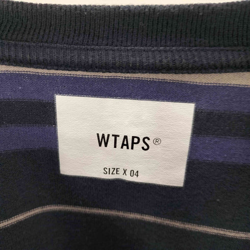 ダブルタップス WTAPS 23SS BDY 02/SS/COTTON.TEXTILE.SIGN ボーイ ボーダー ロゴ 刺繍 Tシャツ メンズ JPN:4