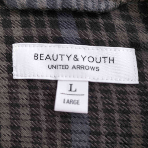 ビューティーアンドユースユナイテッドアローズ BEAUTY & YOUTH UNITED ARROWS ソフト ネルチェック オープンカラー シャツ メンズ JPN:L
