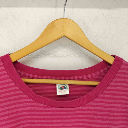 フルーツオブザルーム FRUIT OF THE LOOM USA製 ボーダークルーネックTシャツ シングルステッチ メンズ import:XL