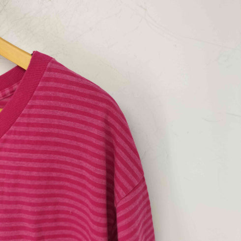 フルーツオブザルーム FRUIT OF THE LOOM USA製 ボーダークルーネックTシャツ シングルステッチ メンズ import:XL