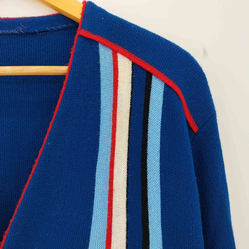 シアーズ Sears 70s マルチカラーストライプ アクリル Vネックカーディガン メンズ