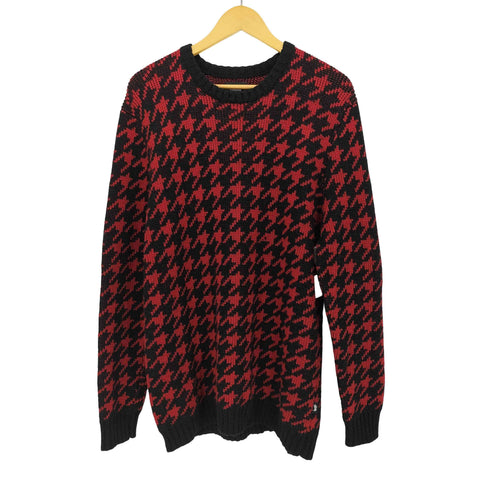 ステューシー Stussy Houndstooth Swaeter ウール アクリル ハウンドトゥース クルーネック ニット 千鳥格子 メンズ import:XL