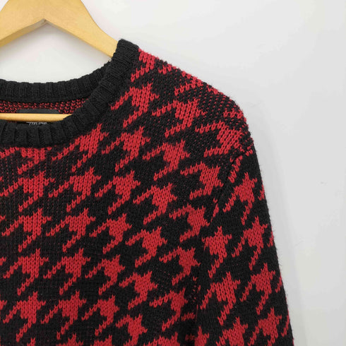 ステューシー Stussy Houndstooth Swaeter ウール アクリル ハウンドトゥース クルーネック ニット 千鳥格子 メンズ import:XL