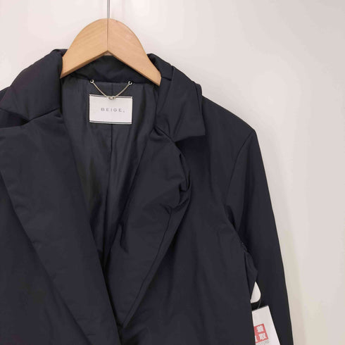 ベイジ BEIGE 異素材切替 ショールカラーダウンコート レディース US:4