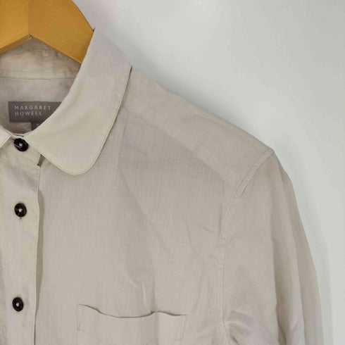 マーガレットハウエル MARGARET HOWELL 丸襟 コットンウール シャツ レディース JPN:2