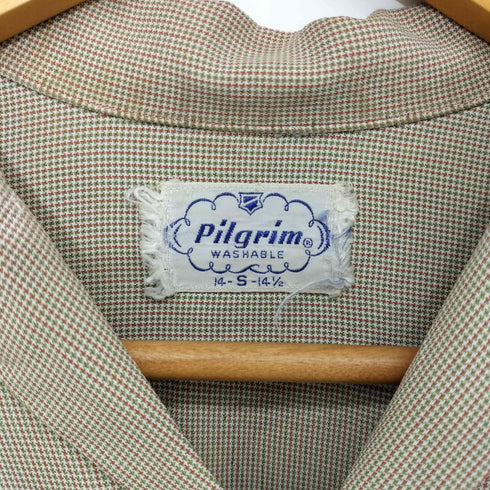 ピルグリム PILGRIM 50S 雲タグ 千鳥格子柄 オープンカラーシャツ メンズ import:S