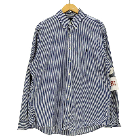 ラルフローレン RALPH LAUREN 90S CUSTOM FIT ストライプ ポニー刺繍 ボタンダウンシャツ メンズ import:XL