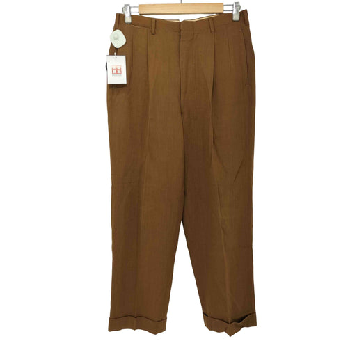 サックスフィフスアベニュー SAKS FIFTH AVENUE 40-50S レーヨン混 ダクロン混 タックワイドスラックス メンズ
