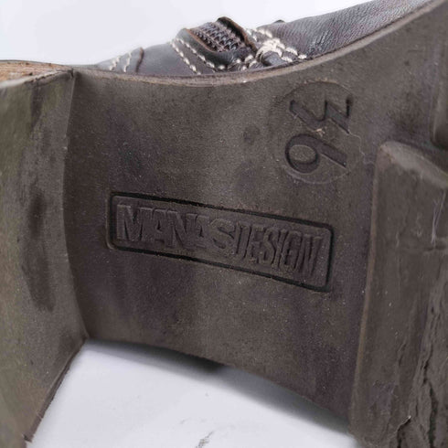 MANAS DESIGN Y2K サイドジップ レザー ヒール ムートンブーツ レディース EUR:36