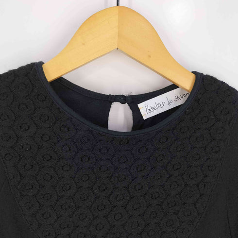アトリエドゥサボン latelier du savon 刺繍デザイン ラグランスリーブ ウール ブラウス レディース FREE