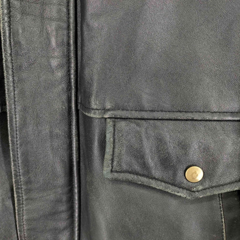 BLACK LEDER 紳士ラムレザーハーフコート メンズ S