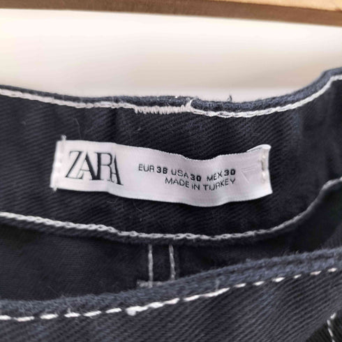 ザラ ZARA ステッチ ストレート カーゴ パンツ メンズ FR:38-40