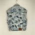 エヴィス EVISU マルチプルバッジのデコンストラクトルーズフィットデニムベスト メンズ import:M