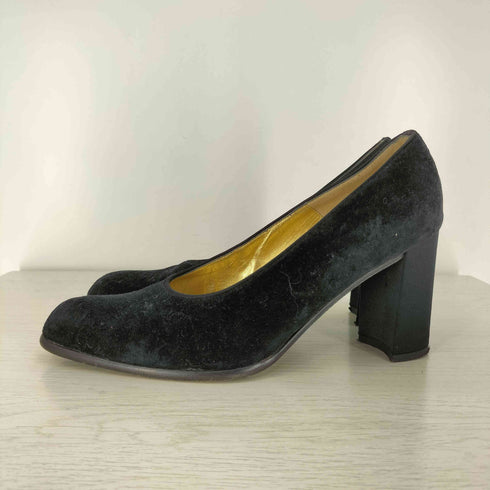 サックスフィフスアベニュー SAKS FIFTH AVENUE イタリア製 ベルベット ヒールパンプス レディース 7 1/2