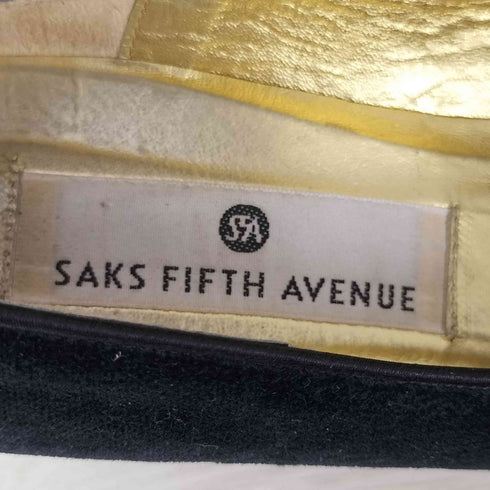 サックスフィフスアベニュー SAKS FIFTH AVENUE イタリア製 ベルベット ヒールパンプス レディース 7 1/2