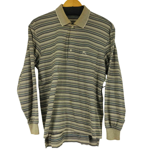 バーバリーズ BURBERRYS ワンポイント刺繍ボーダー L/S ポロシャツ メンズ JPN:M