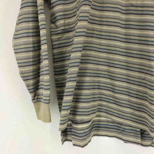 バーバリーズ BURBERRYS ワンポイント刺繍ボーダー L/S ポロシャツ メンズ JPN:M
