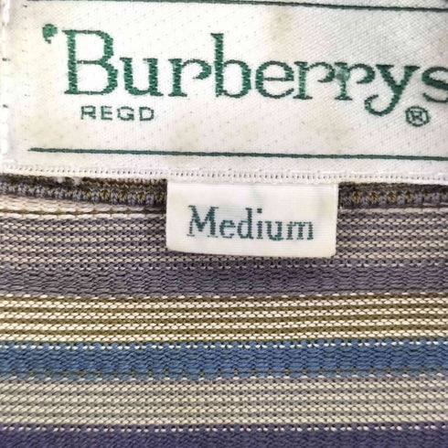 バーバリーズ BURBERRYS ワンポイント刺繍ボーダー L/S ポロシャツ メンズ JPN:M