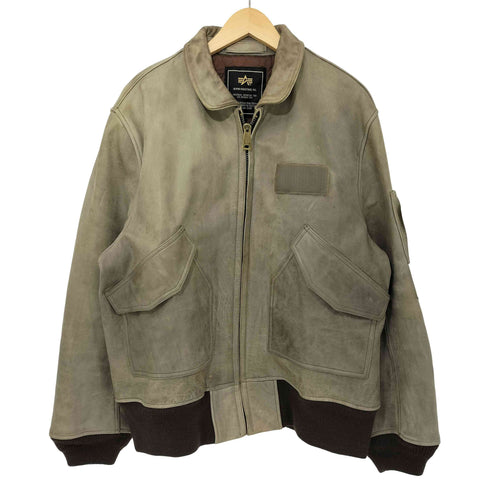 アルファインダストリーズ ALPHA INDUSTRIES CWU-45P レザー フライトジャケット メンズ import:XL