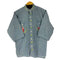 パーマネントプレス Permanent Press 70S 刺繍デザイン 七分袖 バンドカラーシャツ メンズ import:M