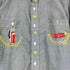 パーマネントプレス Permanent Press 70S 刺繍デザイン 七分袖 バンドカラーシャツ メンズ import:M
