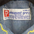 パーマネントプレス Permanent Press 70S 刺繍デザイン 七分袖 バンドカラーシャツ メンズ import:M