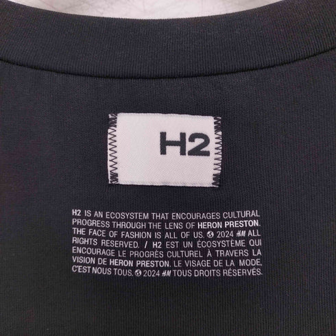 エイチアンドエム H&M H2 ダブルフェイス インサイドアウト クルーネックTシャツ メンズ JPN:M