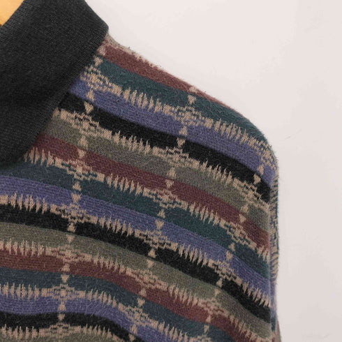 ハンテン HANG TEN ノルディック柄 L/S ポロシャツ 長袖 メンズ import:XL