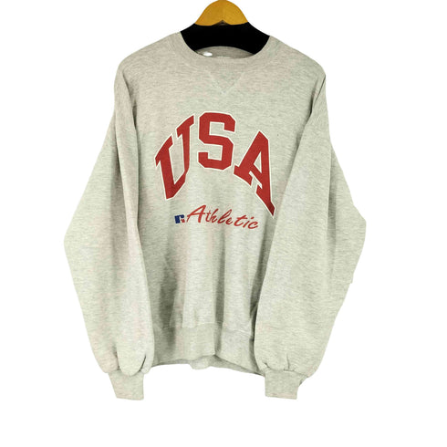 ラッセルアスレチック RUSSELL ATHLETIC 90S MADE IN USA ラバープリントクルーネックスウェット メンズ import:XL