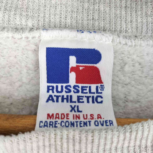 ラッセルアスレチック RUSSELL ATHLETIC 90S MADE IN USA ラバープリントクルーネックスウェット メンズ import:XL