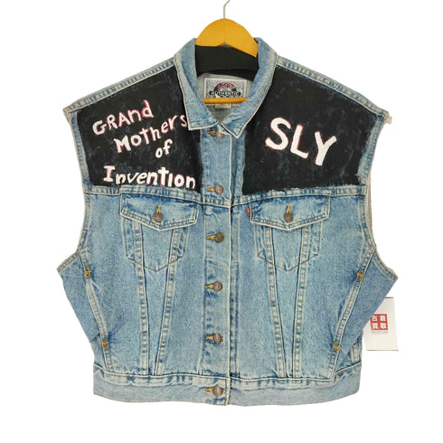 リーバイス Levis MADE IN USA デニムベスト ペイント加工 レディース JPN:M