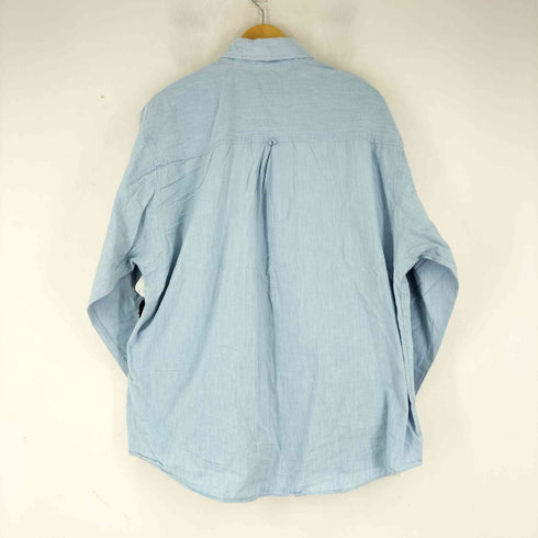 エディーバウアー Eddie Bauer 80-90S 黒タグ NORTHWEST CHAMBRAY BD L/S シャンブレーシャツ メンズ import:XL