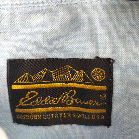 エディーバウアー Eddie Bauer 80-90S 黒タグ NORTHWEST CHAMBRAY BD L/S シャンブレーシャツ メンズ import:XL