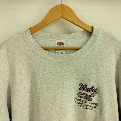 フルーツオブザルーム FRUIT OF THE LOOM 90-00S ワンポイント刺繍 クルーネック スウェット ビッグサイズ メンズ 2XL