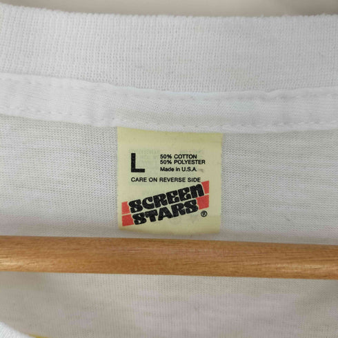 スクリーンスターズ SCREEN STARS 80s シングルステッチ バンド 両面プリント クルーネック Tシャツ メンズ import:L