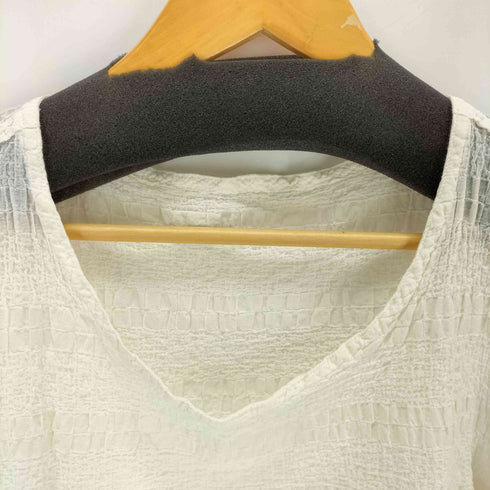 ミー イッセイミヤケ me ISSEY MIYAKE シワ加工 ノースリーブブラウス レディース