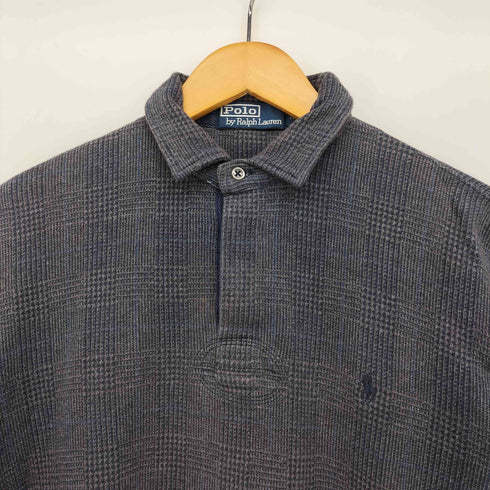 ポロバイラルフローレン Polo by RALPH LAUREN 90s ポニー刺繍 グレンチェック ラガーシャツ プルオーバーシャツ メンズ import:M