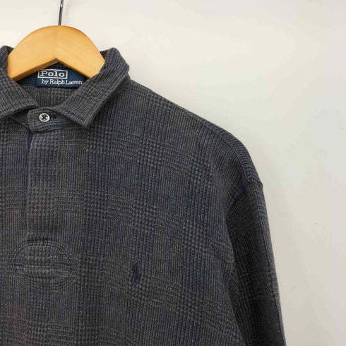 ポロバイラルフローレン Polo by RALPH LAUREN 90s ポニー刺繍 グレンチェック ラガーシャツ プルオーバーシャツ メンズ import:M