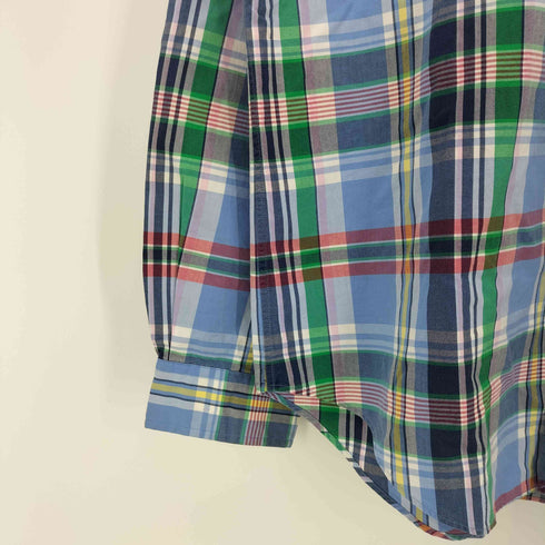 ラルフローレン RALPH LAUREN CLASSIC FIT ポニー刺繍 マドラスチェック ボタンダウンシャツ メンズ import:XL