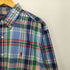ラルフローレン RALPH LAUREN CLASSIC FIT ポニー刺繍 マドラスチェック ボタンダウンシャツ メンズ import:XL