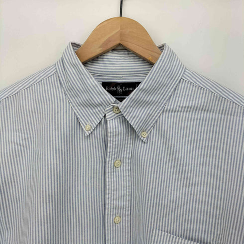 ラルフローレン RALPH LAUREN 90s BIG SHIRT ポニー刺繍 オックスフォード生地 ストライプ ボタンダウンシャツ メンズ import:XL