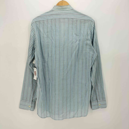 ポロバイラルフローレン Polo by RALPH LAUREN 90s マチ付 織柄 チンストラップ ストライプ バンドカラーワークシャツ メンズ import:M