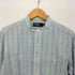 ポロバイラルフローレン Polo by RALPH LAUREN 90s マチ付 織柄 チンストラップ ストライプ バンドカラーワークシャツ メンズ import:M