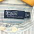 ポロバイラルフローレン Polo by RALPH LAUREN 90s マチ付 織柄 チンストラップ ストライプ バンドカラーワークシャツ メンズ import:M