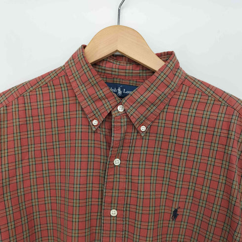 ラルフローレン RALPH LAUREN CLASSIC FIT ポニー刺繍 チェック ボタンダウンシャツ メンズ import:XL