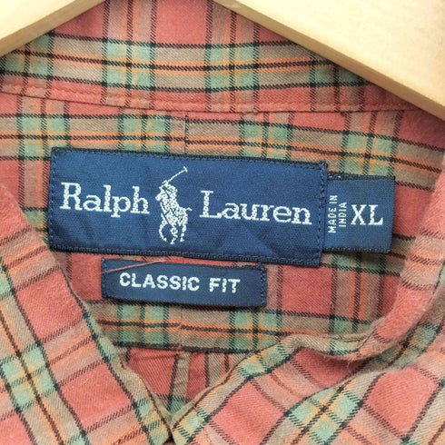ラルフローレン RALPH LAUREN CLASSIC FIT ポニー刺繍 チェック ボタンダウンシャツ メンズ import:XL