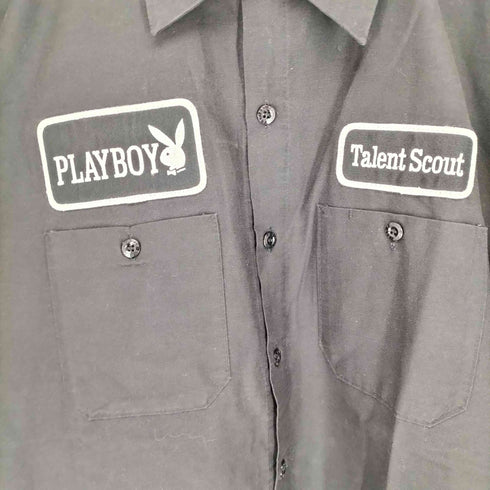 プレイボーイ PLAYBOY USA製 ワッペン ワークシャツ メンズ import:L